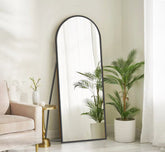 Gharaana Mirrors Arched Metal Floor Mirror with Stand